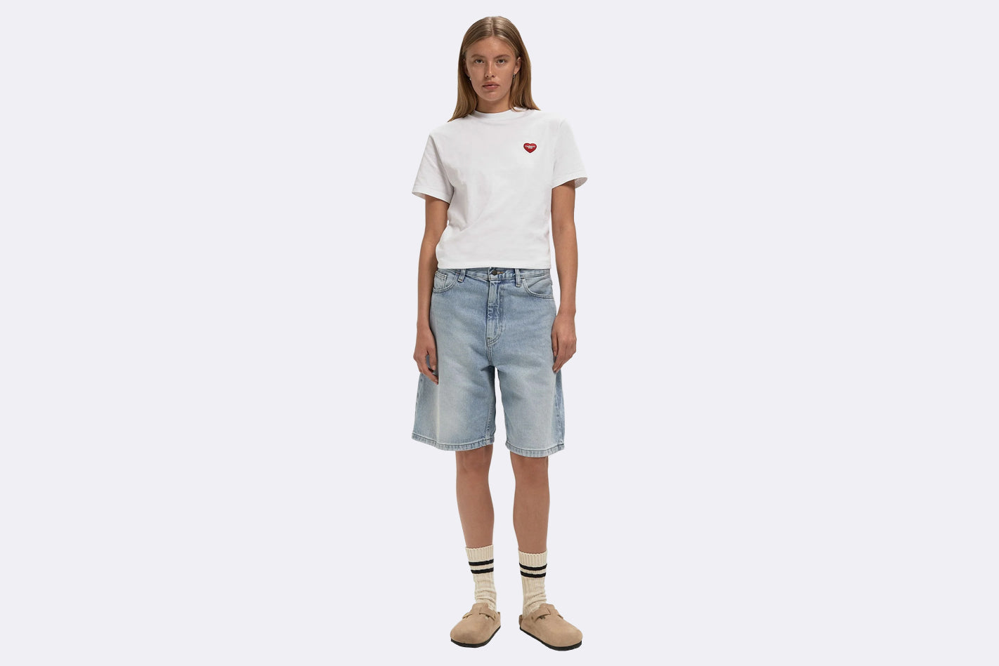 Pantalon Carhartt WIP Brandon Short Vaquero Azul para Mujer