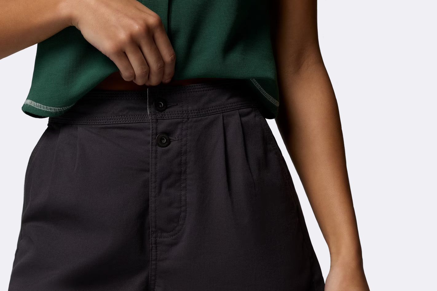 Pantalon Columbia Acker Rock Twill Short Gris para Mujer