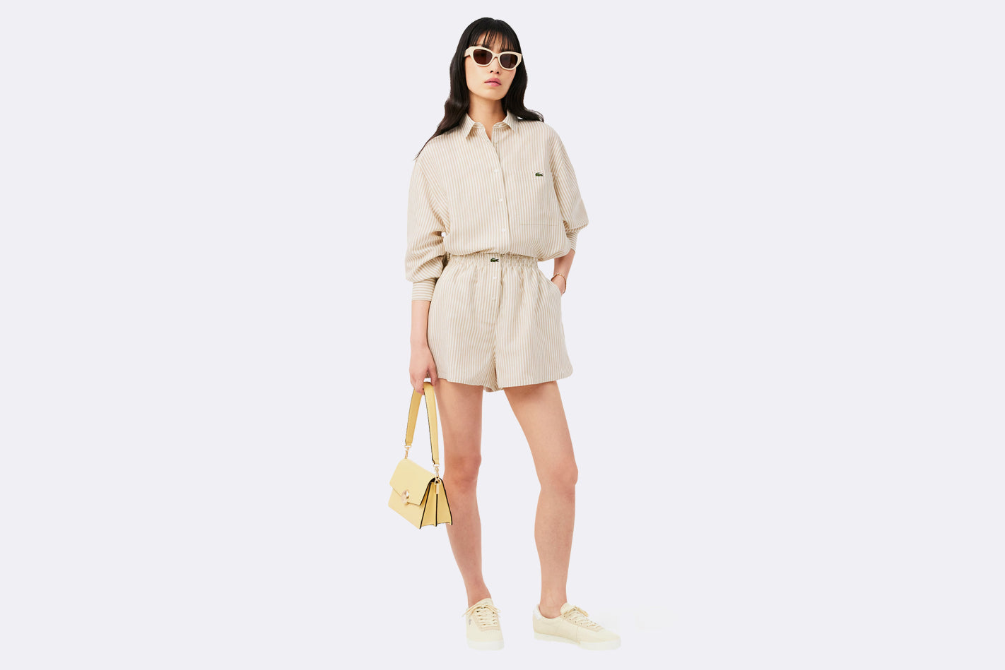 Pantalon corto Lacoste Beige mujer