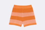 Pantalon Lacoste Striped Mesh Knit Shorts Naranja para Mujer