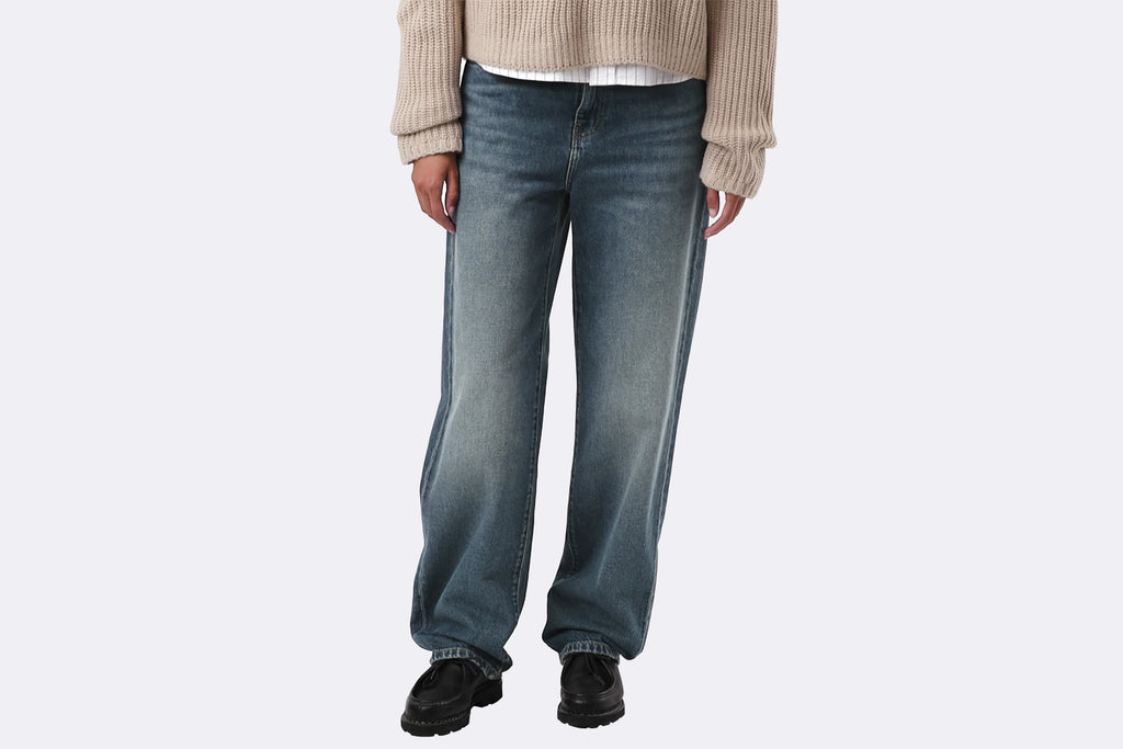 Pantalon Carhartt WIP Arin Pant Blue Dark Used para mujer