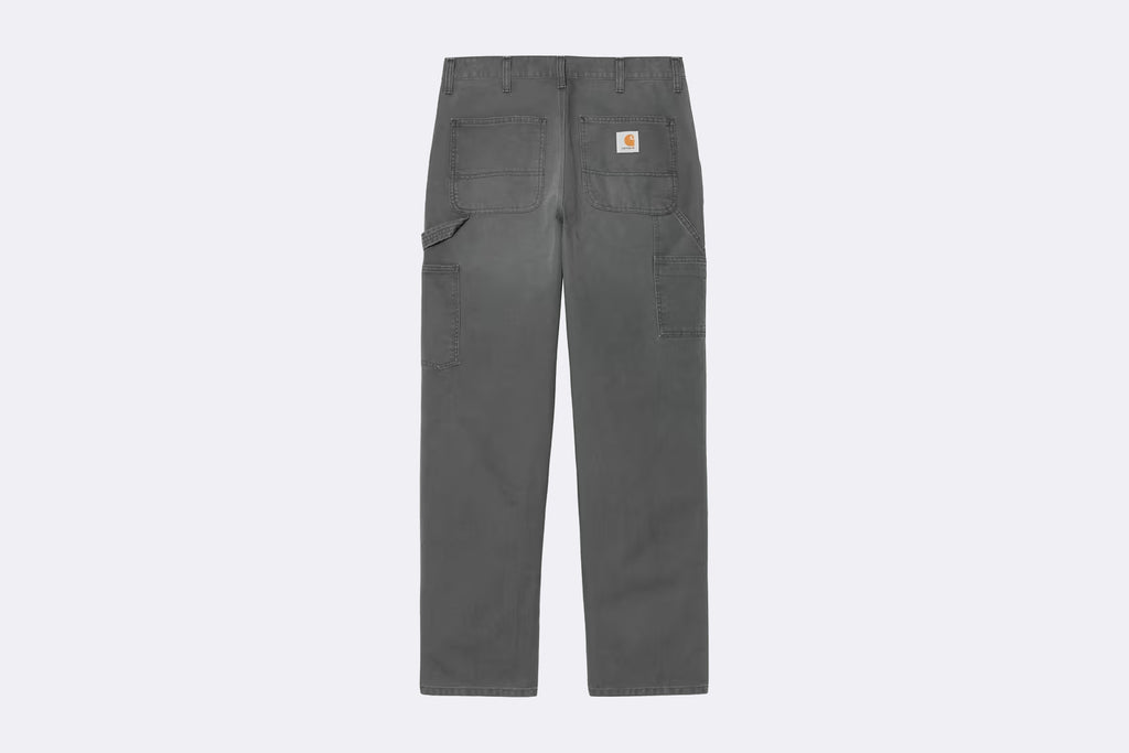 Pantalon Carhartt WIP Single Knee Pant Graphite Stone Canvas para hombre