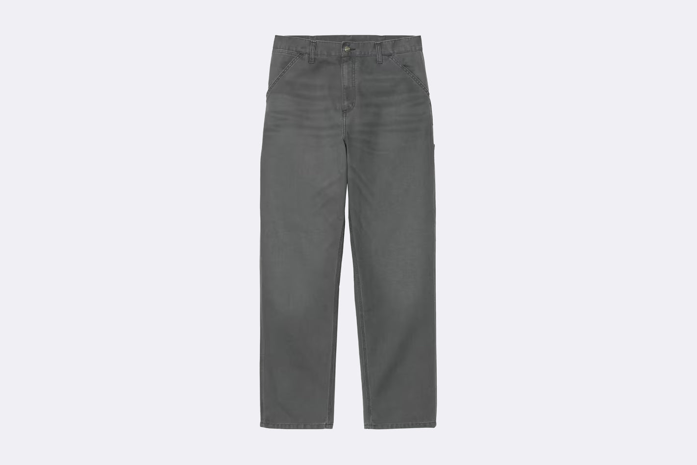 Pantalon Carhartt WIP Single Knee Pant Graphite Stone Canvas para hombre