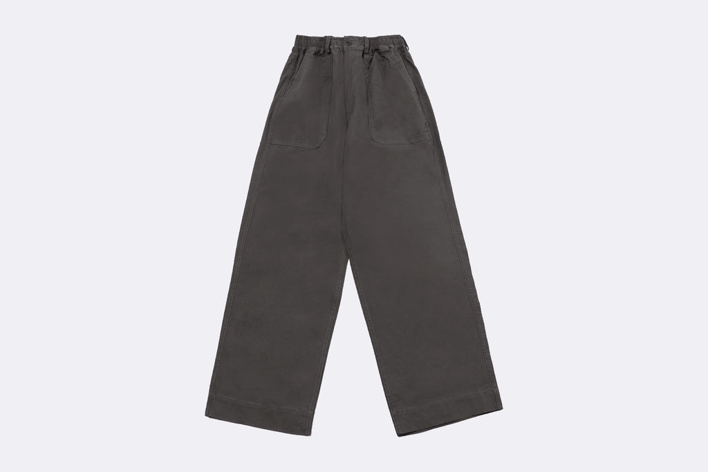 Pantalones Kappy Design One Tuck Wide Fatigue Pants Gris Unisex