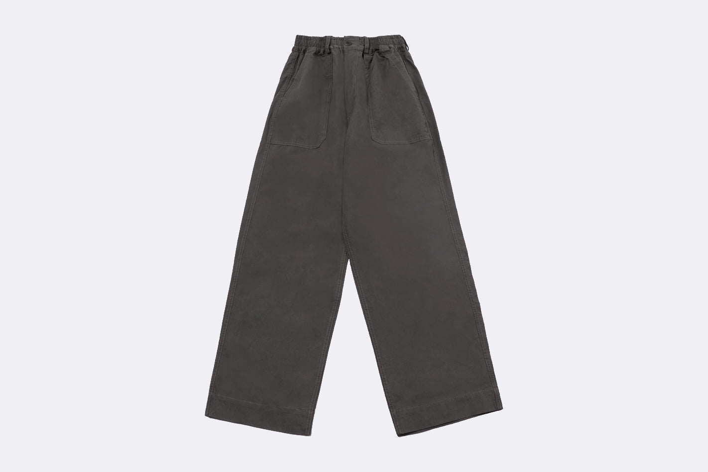 Pantalones Kappy Design One Tuck Wide Fatigue Pants Gris Unisex