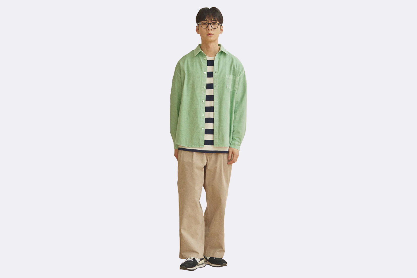 Pantalones Kappy Design Two Tuck Wide Fatigue Pants Beige Unisex