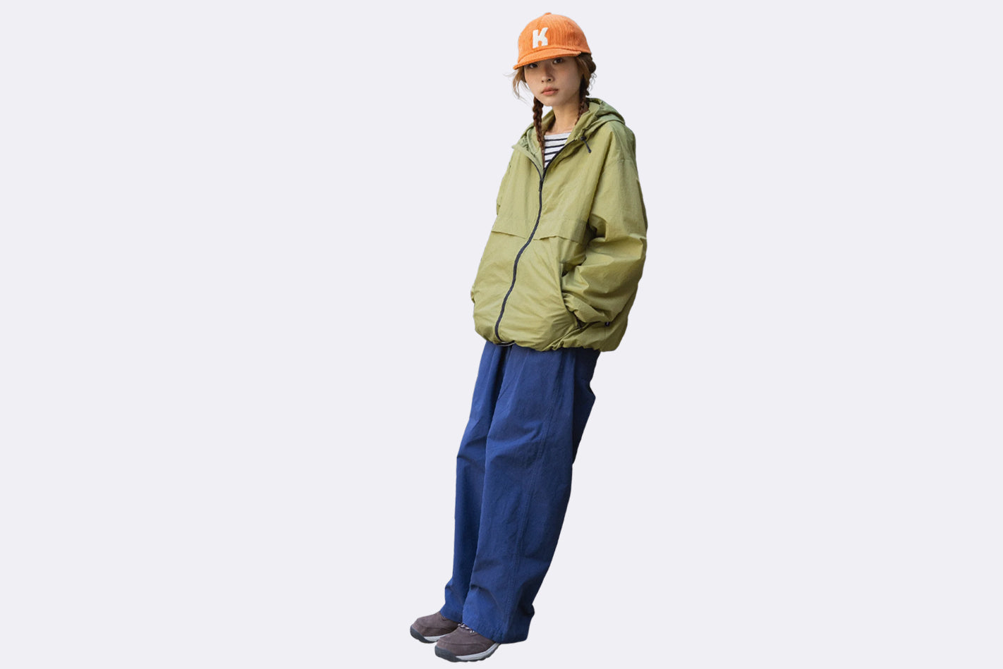 Pantalones Kappy Design Two Tuck Wide Fatigue Pants Azul Unisex