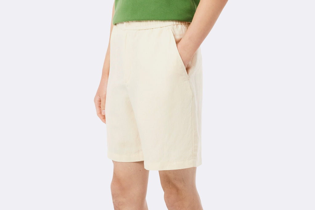 Pantalones Lacoste Linen Blend Shorts Beige para Hombre