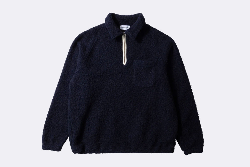 Polo Edmmond Studios Unconventional Zip Polo Plain Navy para hombre
