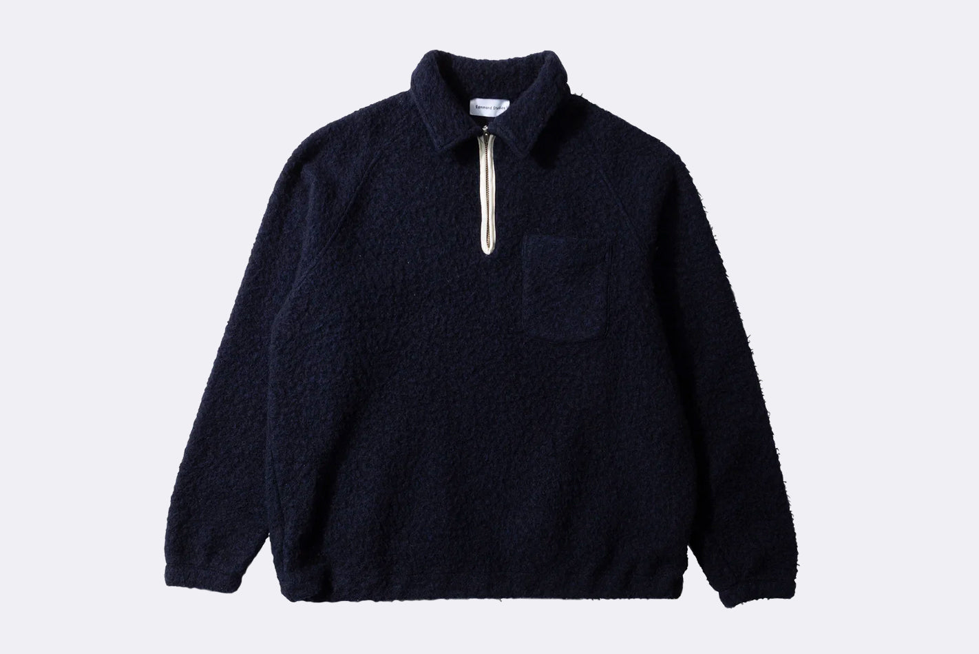 Polo Edmmond Studios Unconventional Zip Polo Plain Navy para hombre