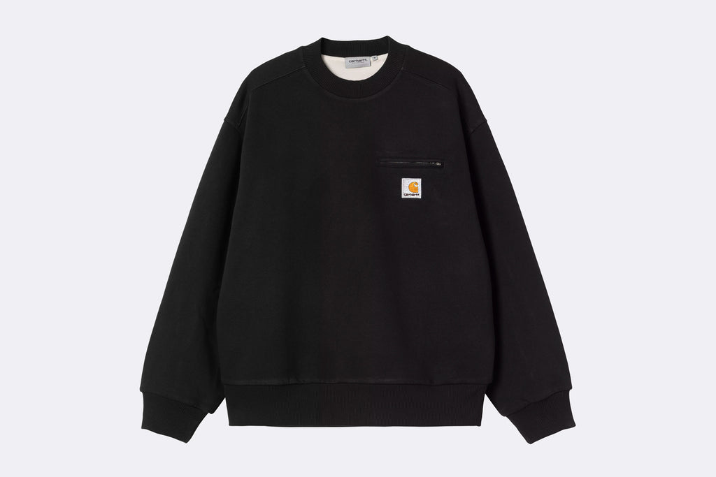 Sudadera Carhartt WIP Detroit Sweatshirt Black Stone Washed para hombre