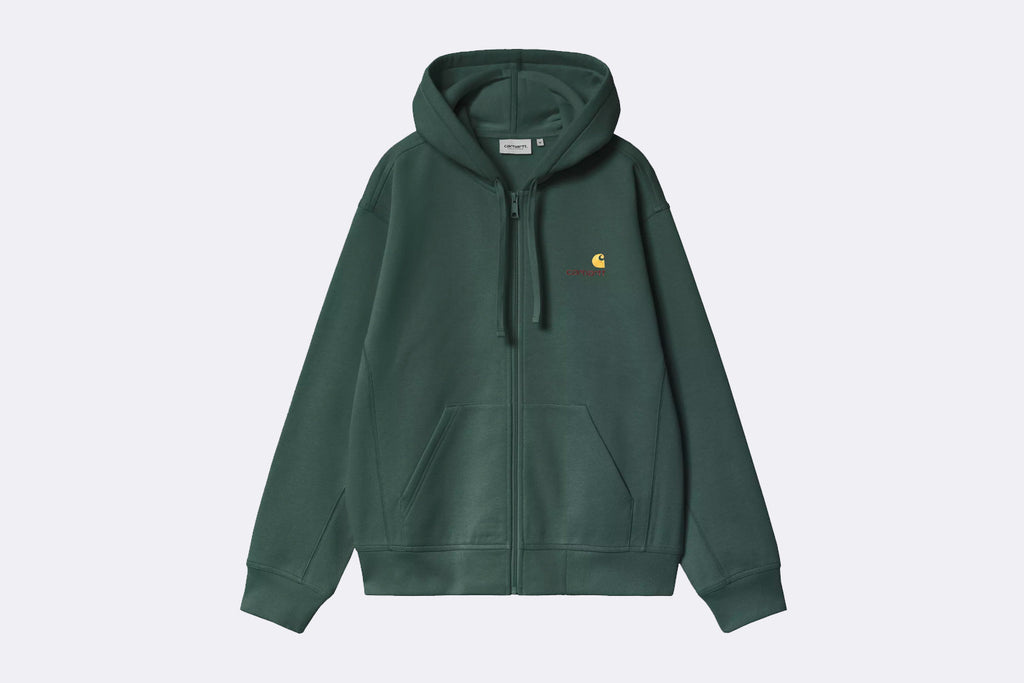 Sudadera Carhartt WIP Hooded American Script Jacket Verde para Hombre