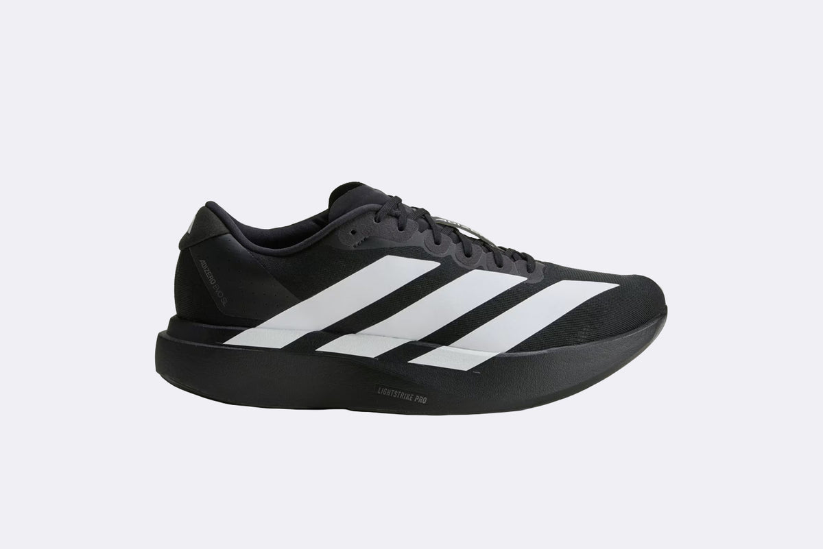 Zapatillas Adidas Adizero Evo SL en color negro para hombre, vista lateral