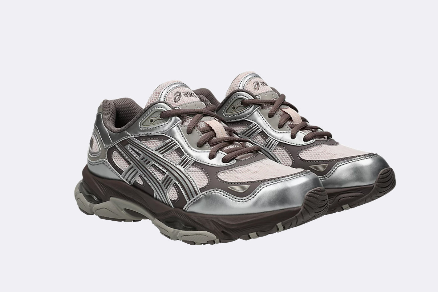 Zapatillas Asics GEL-NYC -2.0 en color rosa y marrón para mujer, vista lateral
