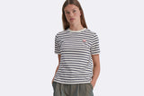 Wood Wood Wmns Mia Stripe T-shirt Off-white/Navy