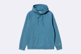 Carhartt WIP Hooded Chase Sweat Icy Water / Gold