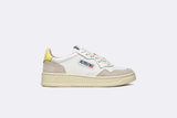 Autry Medalist Low Women Leather/Suede White/Yellow