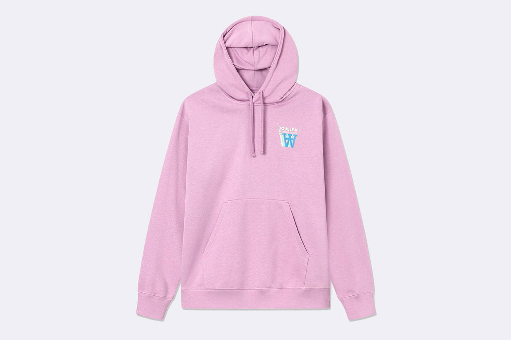 Wood Wood Jenn stacked Logo Hoodie Rosy Lavender