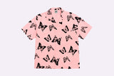 Butterfly Alife Pink Short Sleeve Button Down