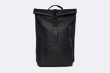 Rains Black Rolltop Rucksack Black