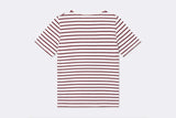 Wood Wood Mia T-shirt Off-White/Dark Red Stripes
