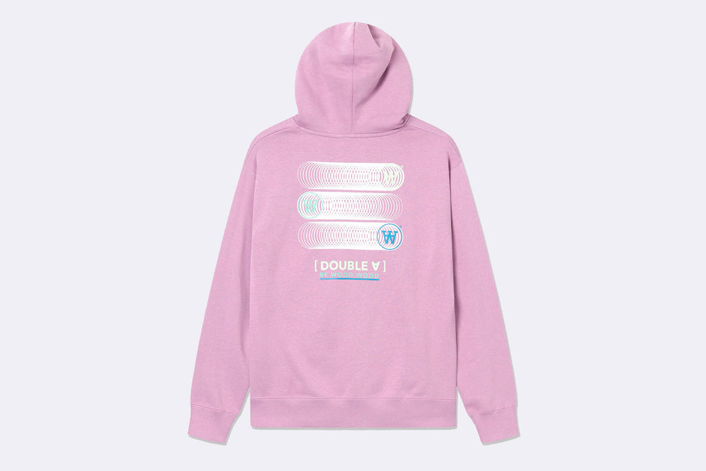 Wood Wood Jenn stacked Logo Hoodie Rosy Lavender