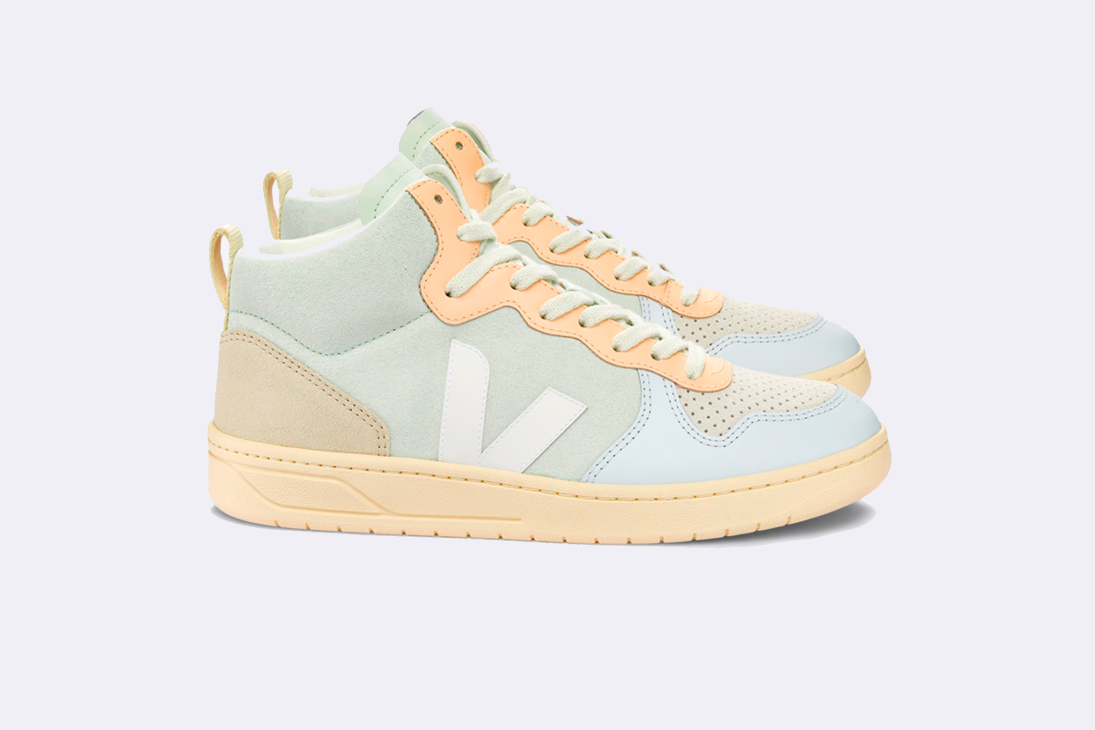 Veja Wmns V-15 Suede Jade White/Multicolor